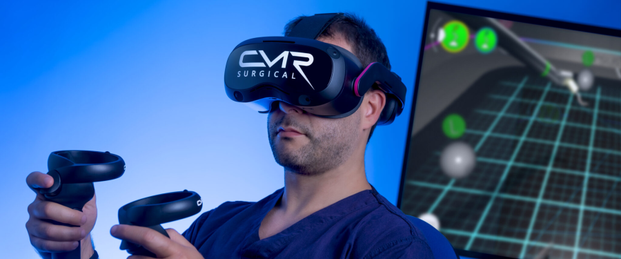 man with VR equipment 