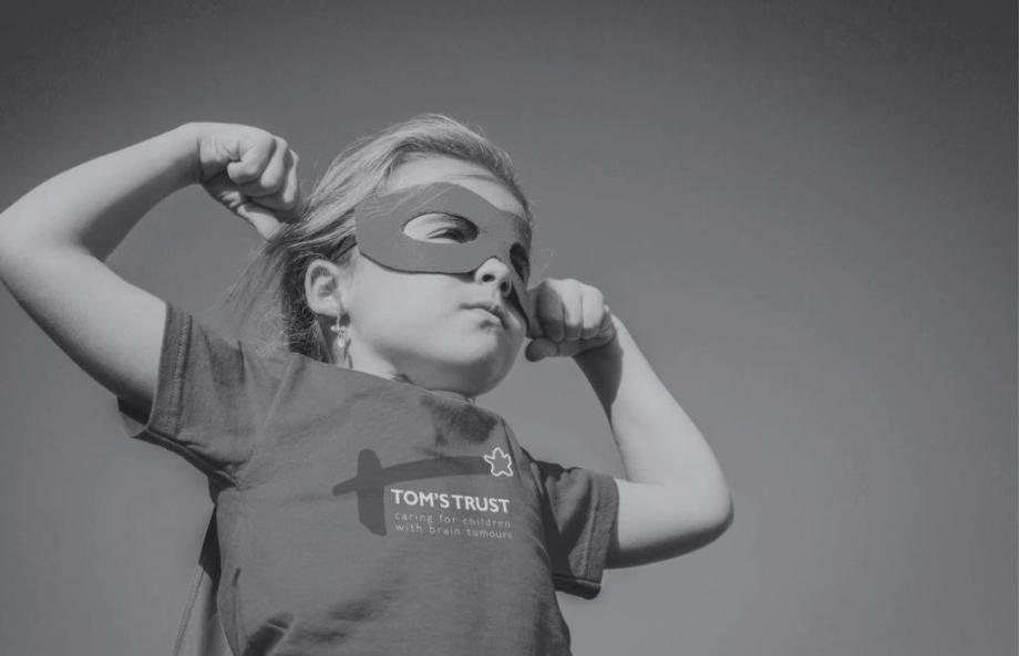 Super hero girl for children's charity Tom's Trust
