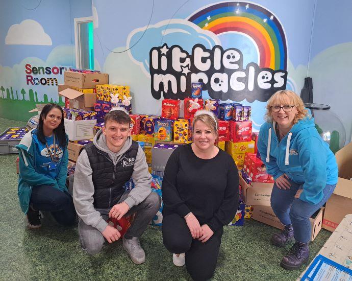 Littles Miracles receiving Easter eggs 