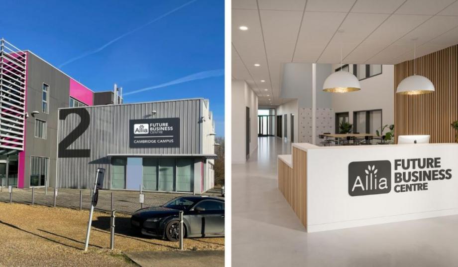 The new Allia Future Business Centre Cambridge Campus - reception and exterior renders