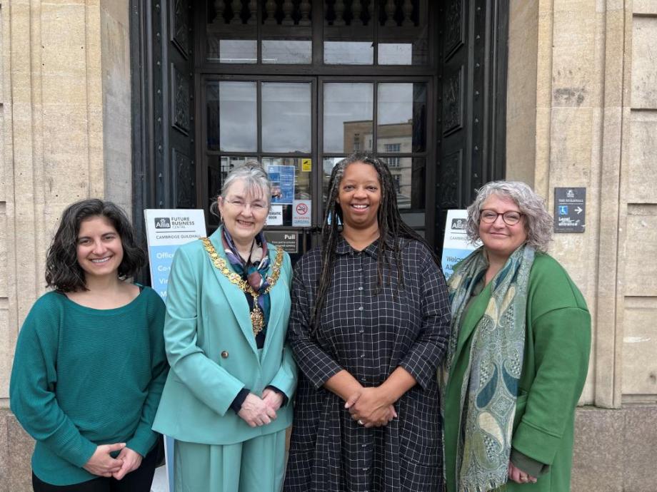Nicky Shepard, CEO of Abbey People, Cllr Jenny Gawthrope Wood, Mayor of Cambridge, Sonita Alleyne OBE, Master of Jesus College, and Sarah Crick, CEO of The Red Hen Project