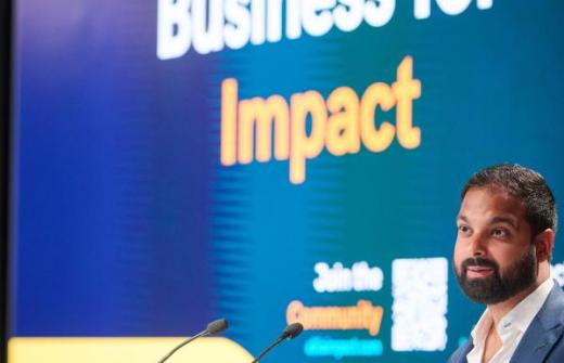 Umesh Kumar, CEO, Allia Impact presenting at the Business for Impact launch July 2026