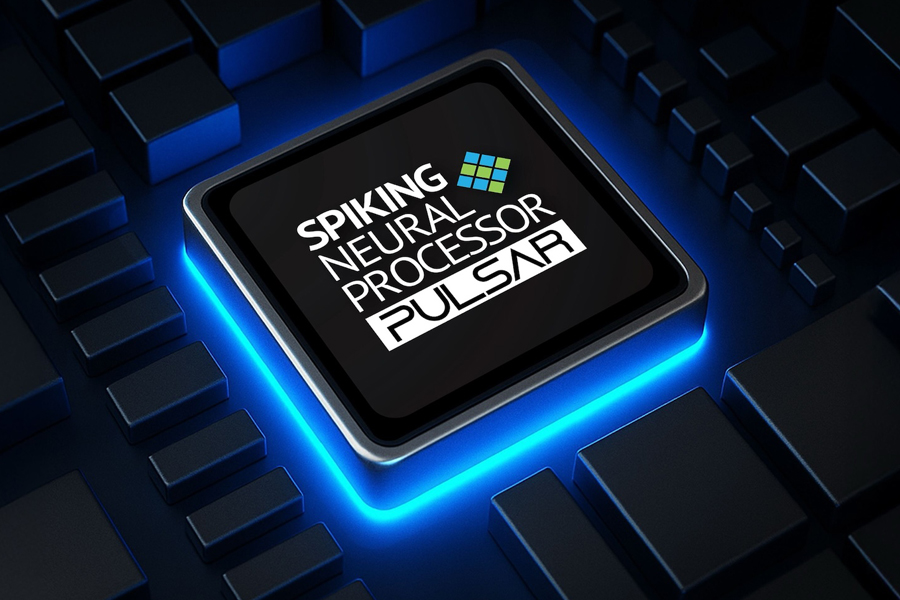 Artistic illustration of Innatera's Pulsar processor 
