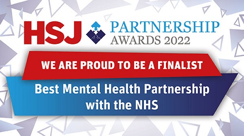 banner showing ieso shortlisted in HSJ Partnership awards