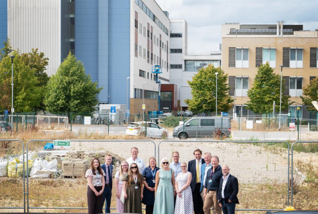 Panda Meander trail partners at the construction site of the new Cambridge Children's Hospital