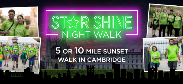 Bright Green Neon sign and images of people walking in green clothes