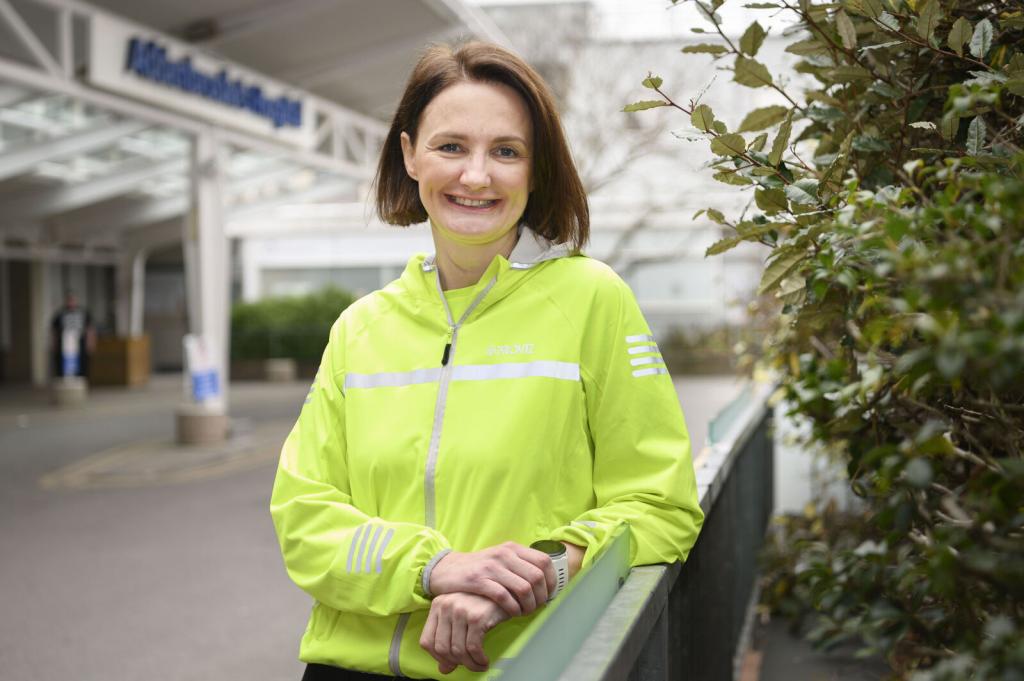 Liza in front of Addenbrooke's Hospital