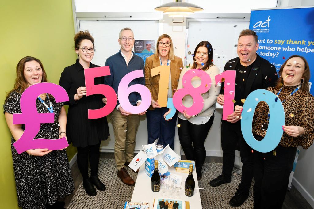 Cambridge Commodities staff celebrate their impressive fundraising total with ACT