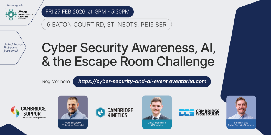 Cyber Security Event hosted by Cambridge Support