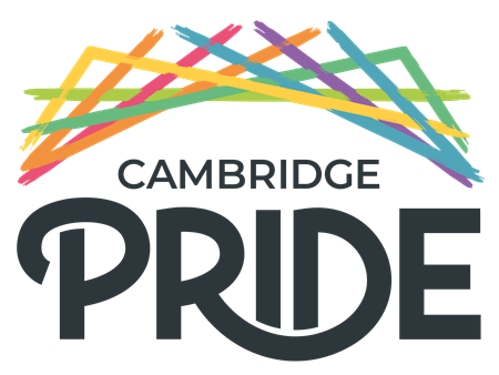 Cambridge Pride under a rainbow mathemetical bridge