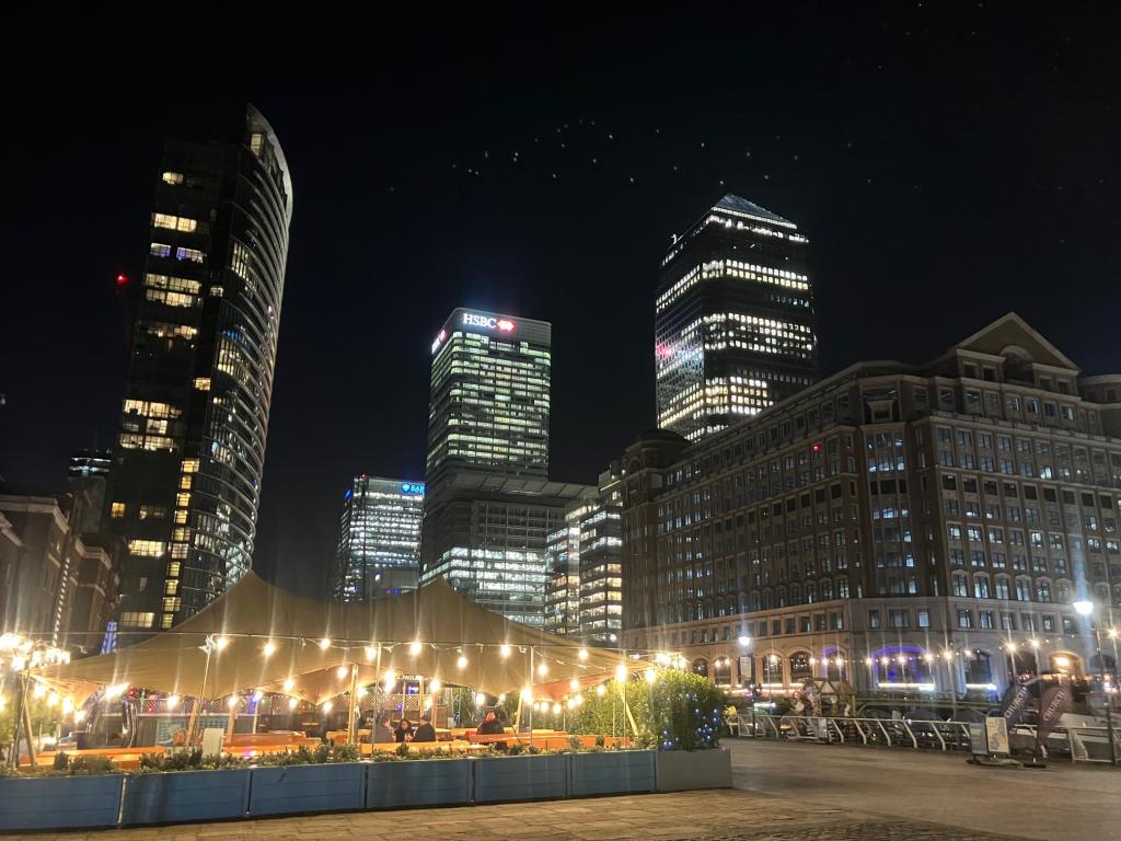 London skyline by night