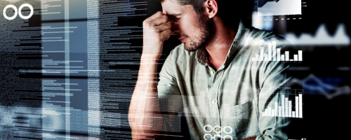 Man worrying about data