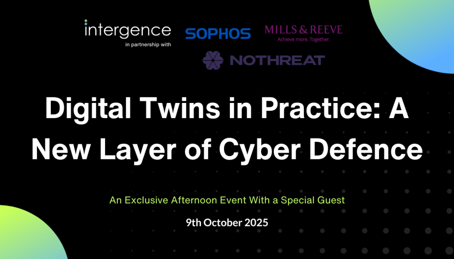Text on a black background stating 'Digital Twins in Practice: A New Layer of Cyber Defence'