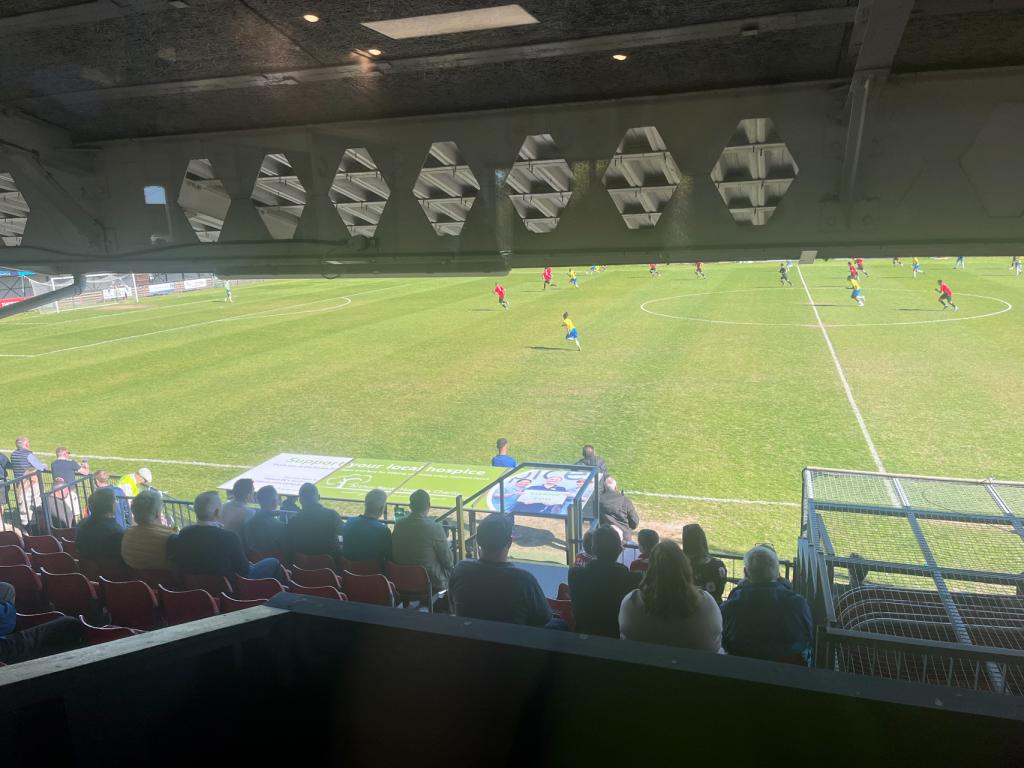 Football pitch and supporters