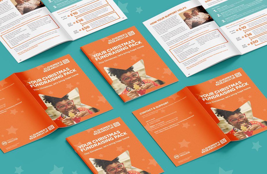 Alzheimer’s Research UK leaflet designed by D&A Creative 