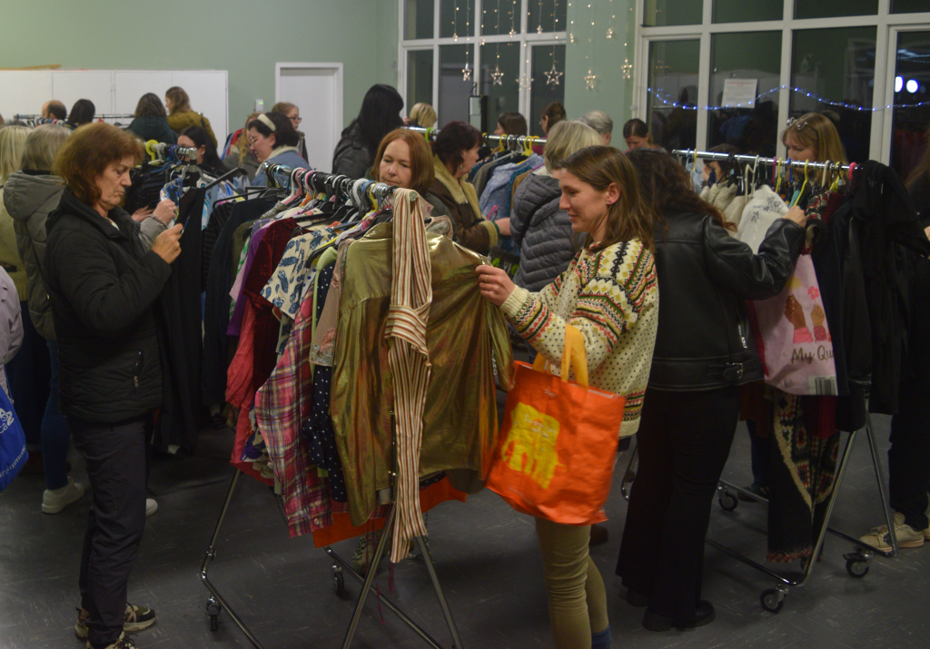 Local residents shopping at 'Swish' event