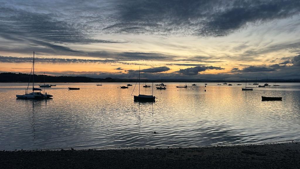 A beautiful beach at sunset