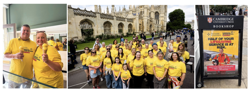 East Anglian Air Ambulance experienced a wave of support over the weekend from retailers, local businesses, and members of the public, as its team and volunteers hit the streets to raise awareness of the Cambridge Air Base Appeal. 