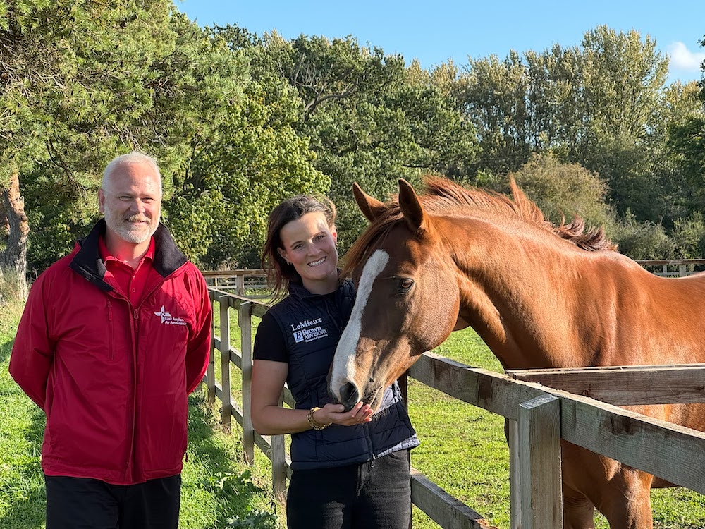 Equestrian, Bubby Upton, is backing East Anglian Air Ambulance's Cambridge Air Base Appeal