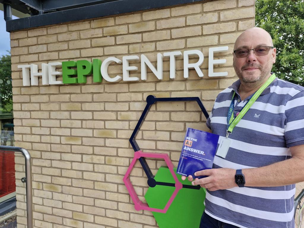 Gary Jennings at The EpiCentre with his book Be the AI Answer