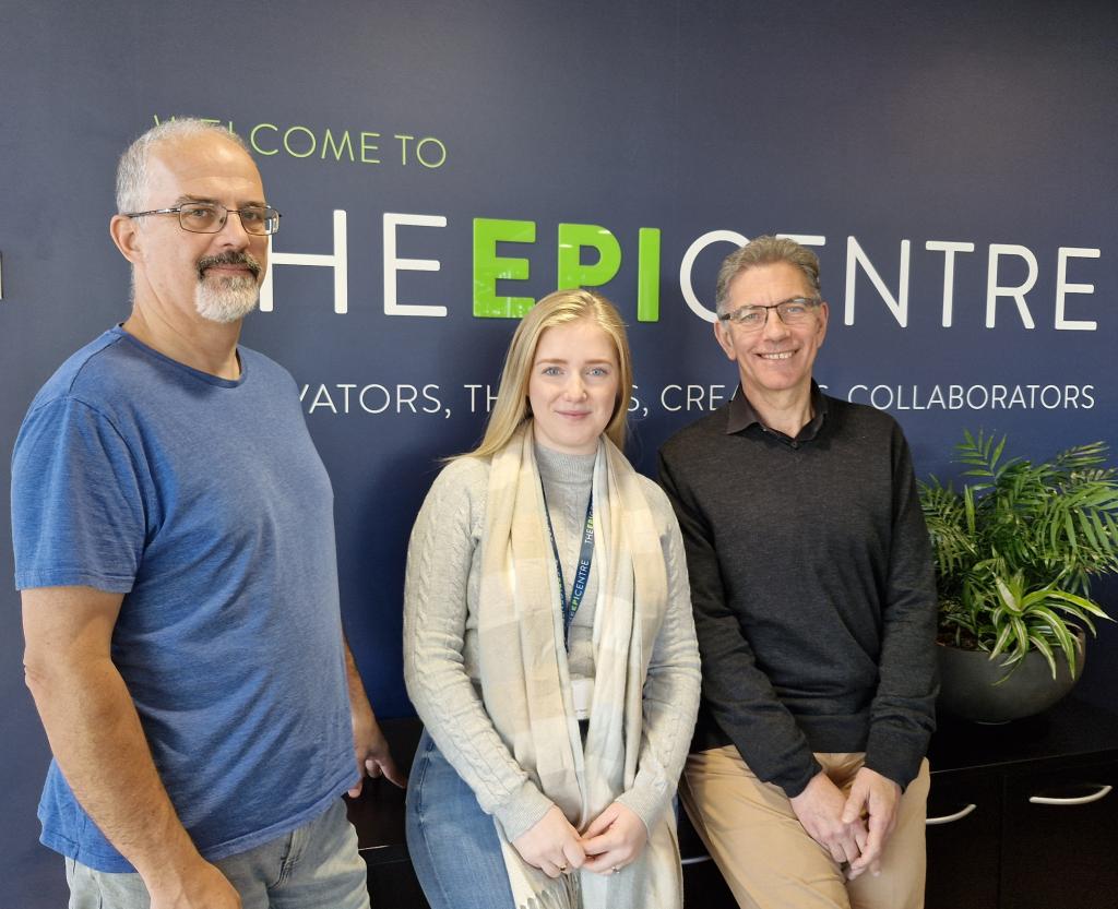 (left to right): Andy Mayo, Jess Tomalin, John Greaves. Photo courtesy of The EpiCentre / Sian Garwood.