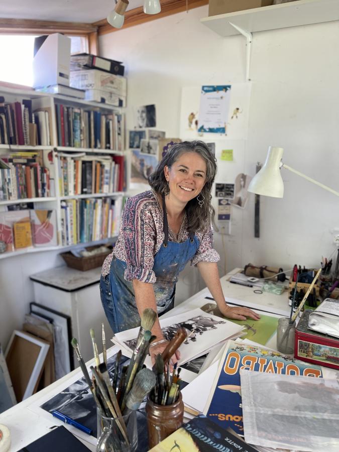 Kate Winter in her studio