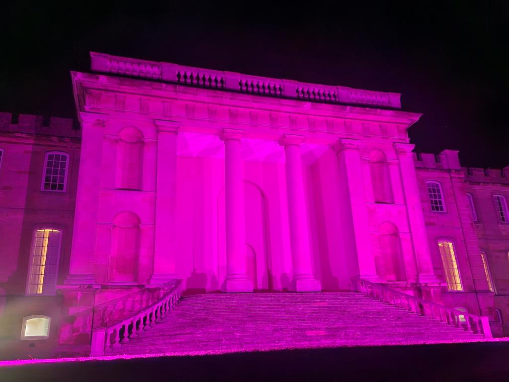 Kimbolton Castle shines purple for pancreatic cancer awareness