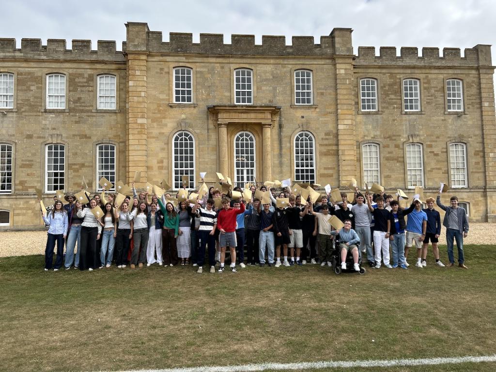 Kimbolton School pupils celebrating their GCSE results