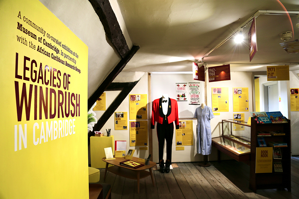 Legacies of Windrush exhibition design at the Museum of Cambridge