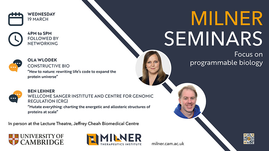 Promotional image for Milner Seminar - focus on programmable biology