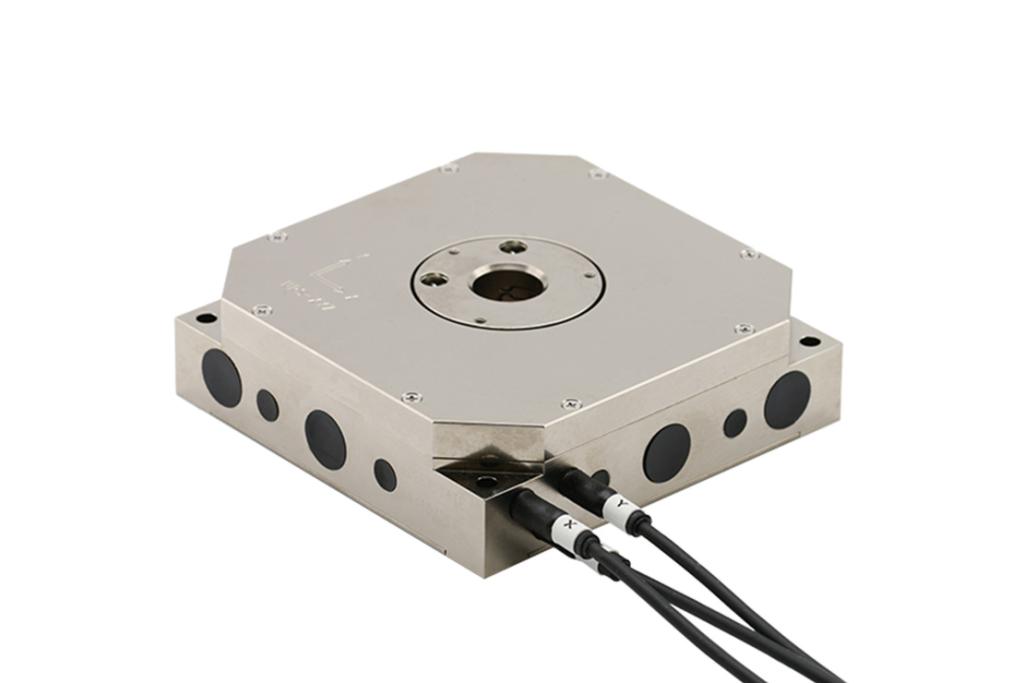 A silver coloured nanopositioning stage