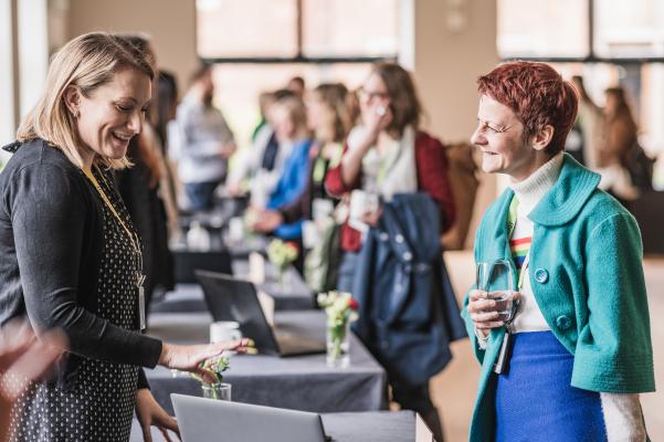 People networking at an event
