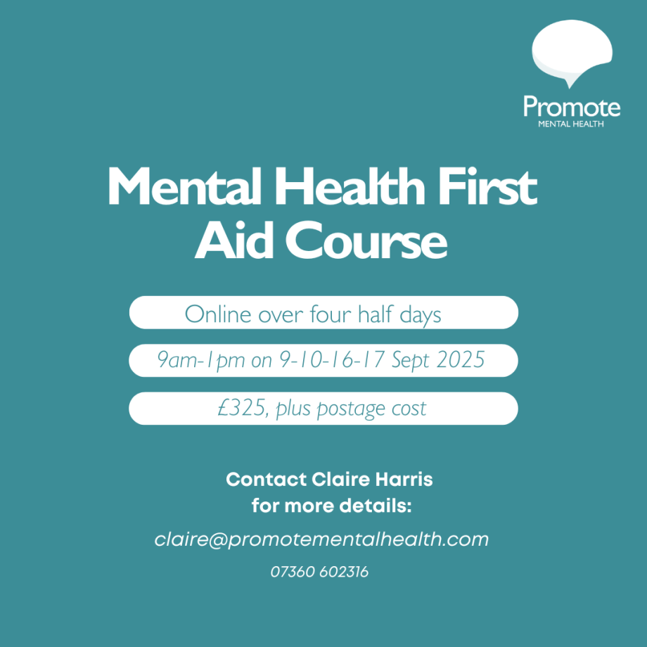 Online MHFA Course Details for September 2025
