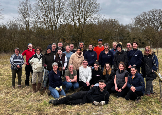 Photo of tree planting volunteers at PAUS Cambridgeshire