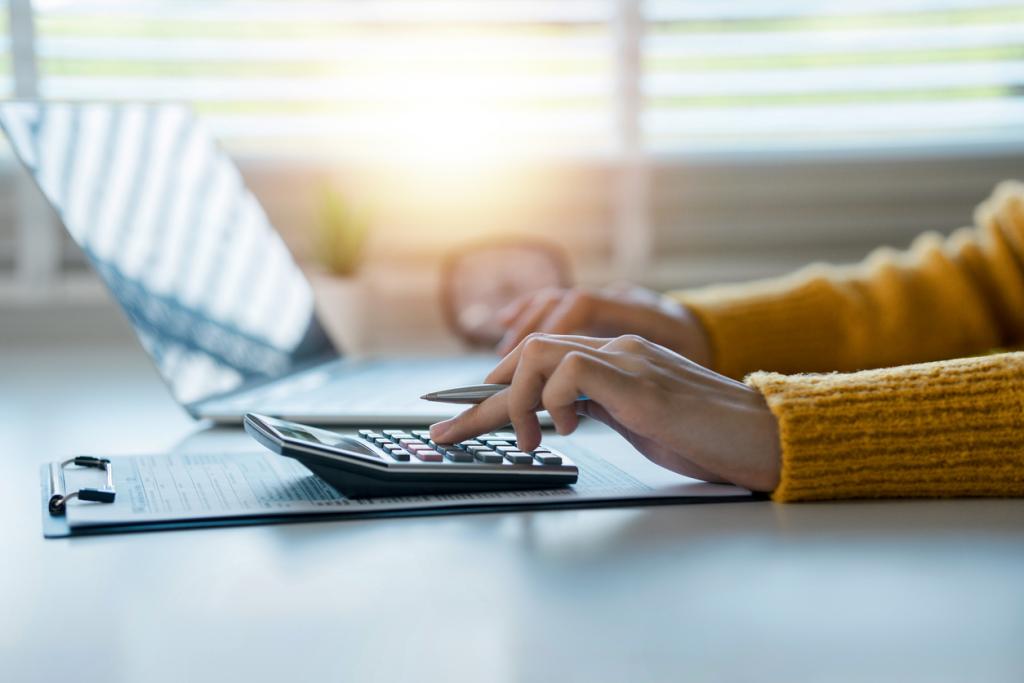 Person using a calculator 