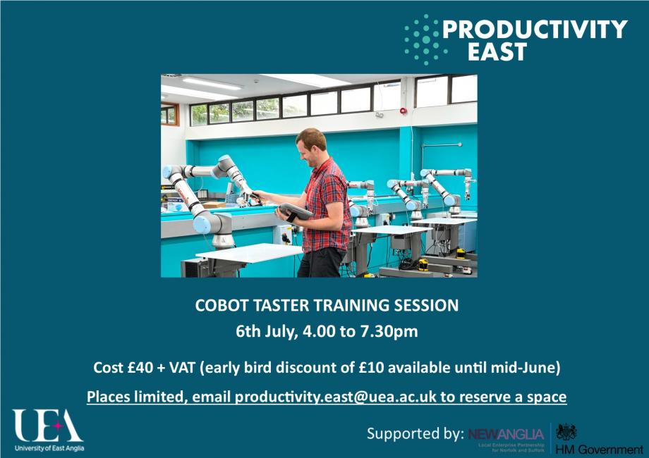 Cobot training session at Productivity East - 6th July