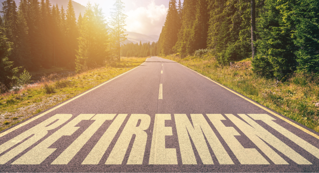 A road with retirement written on it