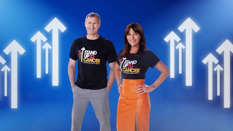 presenters Adam Hills and Davina McCall.