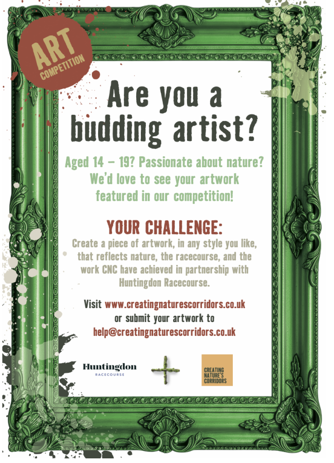 Cambridgeshire-based charity Creating Nature’s Corridors has teamed up with Huntingdon Racecourse to launch an art competition