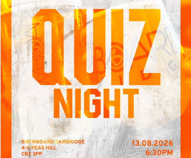 quiz night, brewboard taproom cambridge, thursday 13th august, 6:30pm 