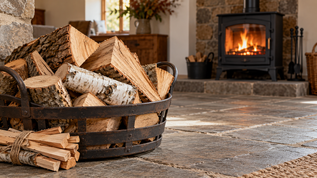 Photo of birch firewood