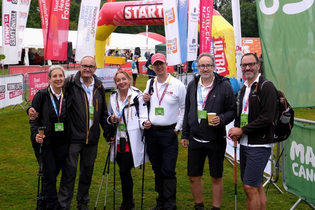 Tim Passingham (2nd R) with the Cambridge MC team fundraising @Ultrachallenge