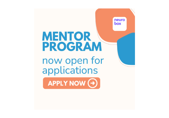 Mentor Program now open for applications. Orange rounded call to action button with text reading APPLY NOW.