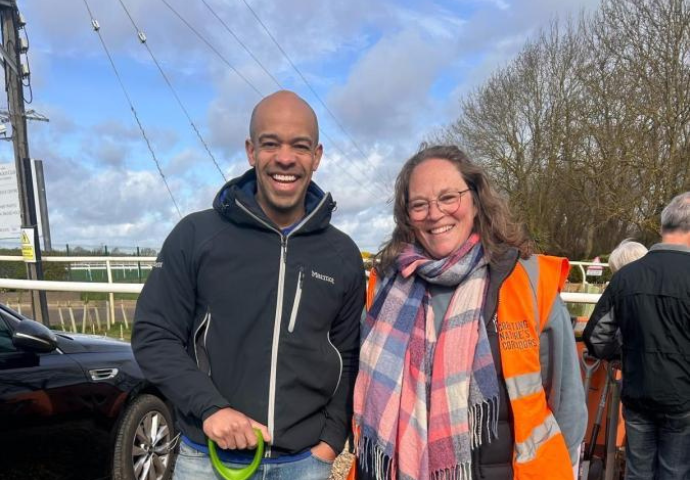 Charity founder Vhari Russell with MP for Huntingdon Ben Obese-Jecty