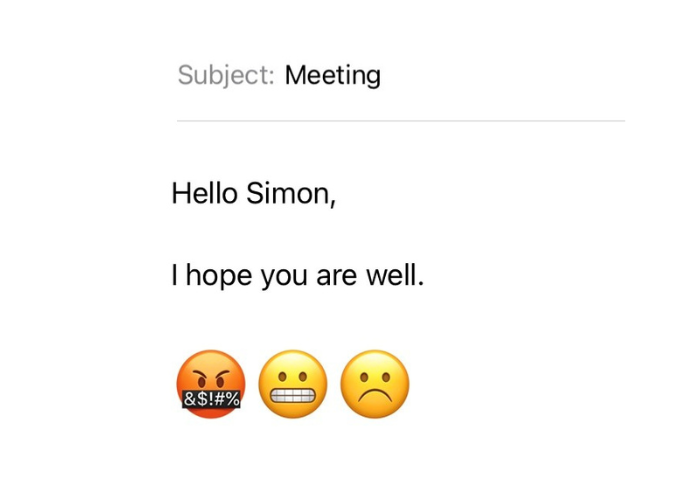 Start of an email, which reads: I hope you are well...