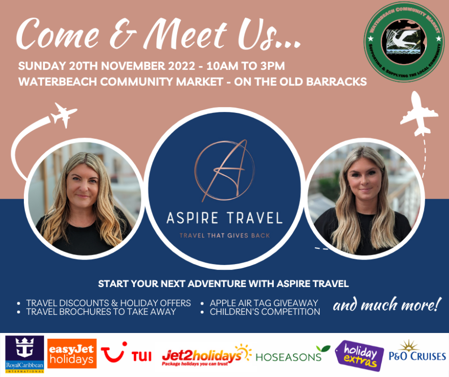Meet Aspire Travel at Waterbeach Community Market