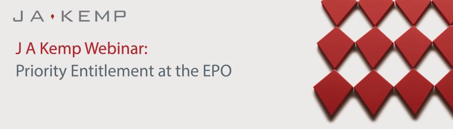 J A Kemp Webinar: Priority Entitlement at the EPO