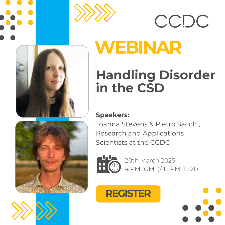 Webinar promotional image with photos of the two CCDC speakers.