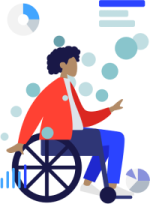 Image showing a potential webuser in a wheel chair