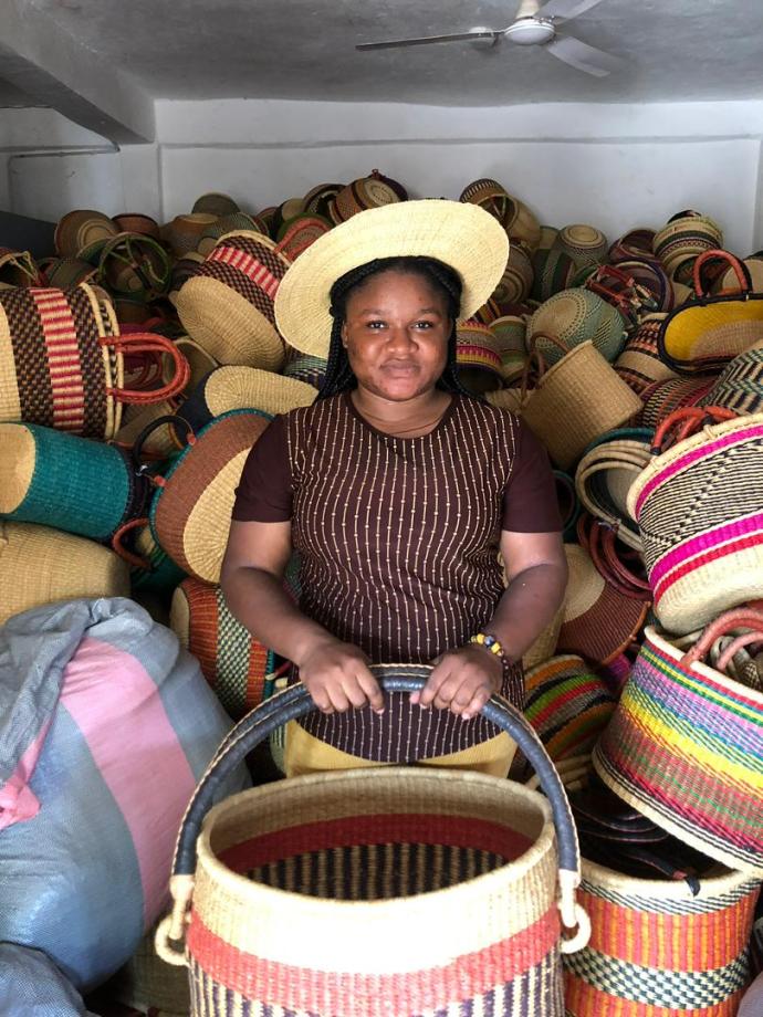 lady holding a basket